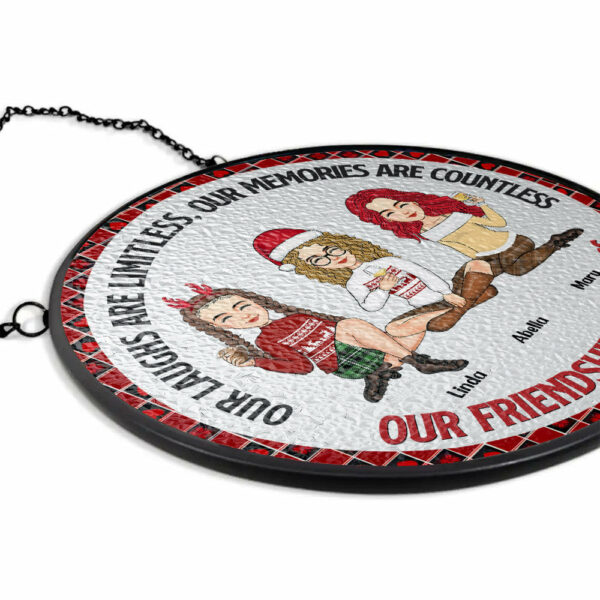 Personalized Our Friendship Is Endless Stained Glass Suncatcher for Window Hanging - Christmas Gift For Best Friends, BFF, Sisters - Image 7