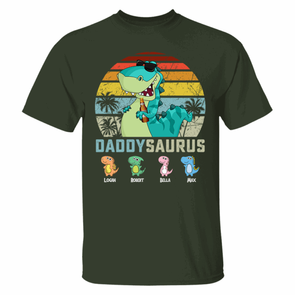 Personalized Papasaurus Shirt, Custom Dad Shirt with Kids Name, Father's Day Gift- M2204 - Image 5