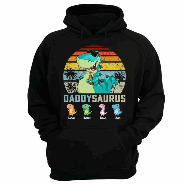 Personalized Papasaurus Shirt, Custom Dad Shirt with Kids Name, Father's Day Gift- M2204 - Image 4