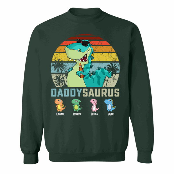 Personalized Papasaurus Shirt, Custom Dad Shirt with Kids Name, Father's Day Gift- M2204 - Image 6