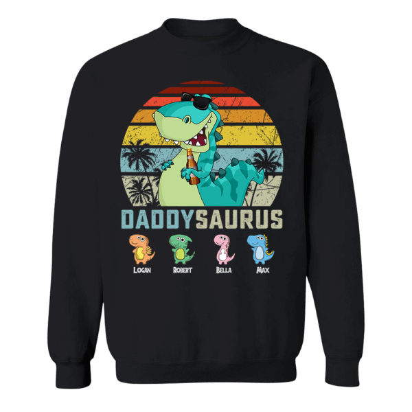 Personalized Papasaurus Shirt, Custom Dad Shirt with Kids Name, Father's Day Gift- M2204 - Image 3