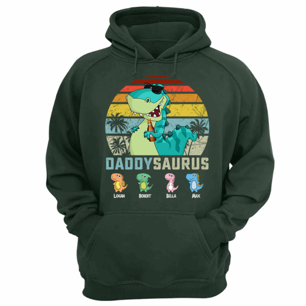 Personalized Papasaurus Shirt, Custom Dad Shirt with Kids Name, Father's Day Gift- M2204 - Image 7