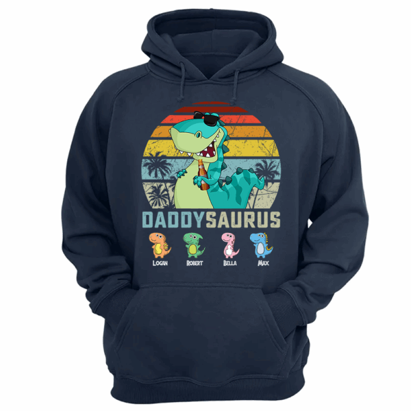 Personalized Papasaurus Shirt, Custom Dad Shirt with Kids Name, Father's Day Gift- M2204 - Image 13