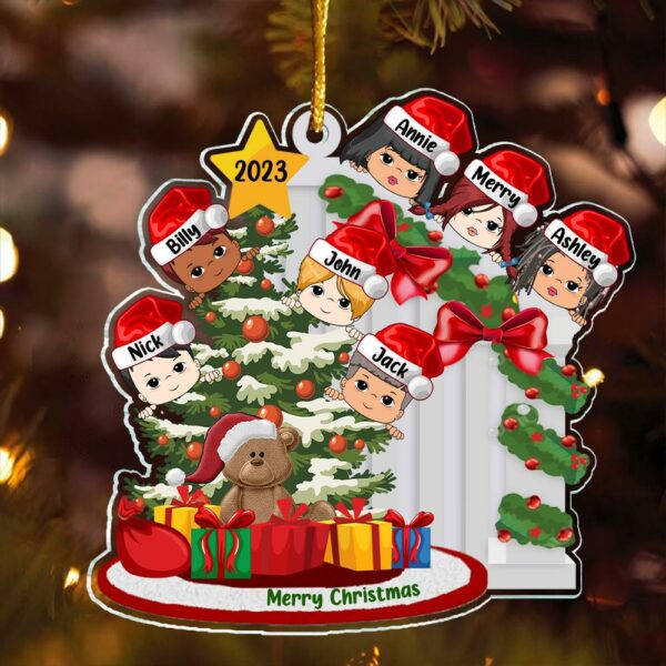 Personalized Peeking Christmas Family Personalized Ornament - Unique Christmas Gifts & Holiday Decorations - Image 2