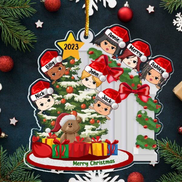 Personalized Peeking Christmas Family Personalized Ornament - Unique Christmas Gifts & Holiday Decorations - Image 3