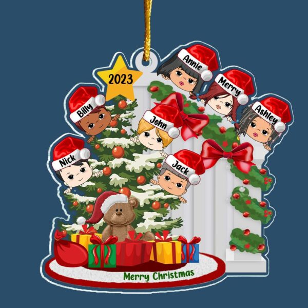 Personalized Peeking Christmas Family Personalized Ornament - Unique Christmas Gifts & Holiday Decorations - Image 4