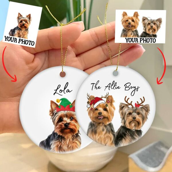 Personalized Pet Ornament Using Pet's Photo + Name - Custom Ornament Christmas Dog Ornament Personalized Dog Ornament Custom Dog - Image 3