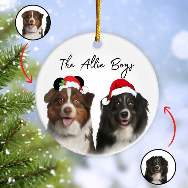Personalized Pet Ornament Using Pet's Photo + Name - Custom Ornament Christmas Dog Ornament Personalized Dog Ornament Custom Dog - Image 2