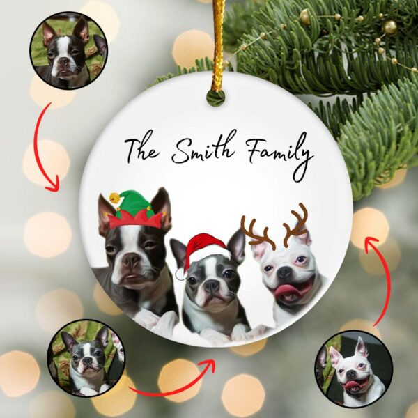 Personalized Pet Ornament Using Pet's Photo + Name - Custom Ornament Christmas Dog Ornament Personalized Dog Ornament Custom Dog vr2 - Image 3
