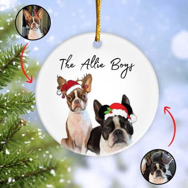 Personalized Pet Ornament Using Pet's Photo + Name - Custom Ornament Christmas Dog Ornament Personalized Dog Ornament Custom Dog vr2 - Image 2