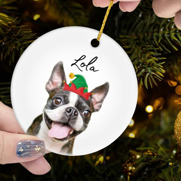 Personalized Pet Ornament Using Pet's Photo + Name - Custom Ornament Christmas Dog Ornament Personalized Dog Ornament Custom Dog vr2 - Image 4
