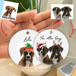 Personalized Pet Ornament Using Pet's Photo + Name - Custom Ornament Christmas Dog Ornament Personalized Dog Ornament Custom Dog vr3