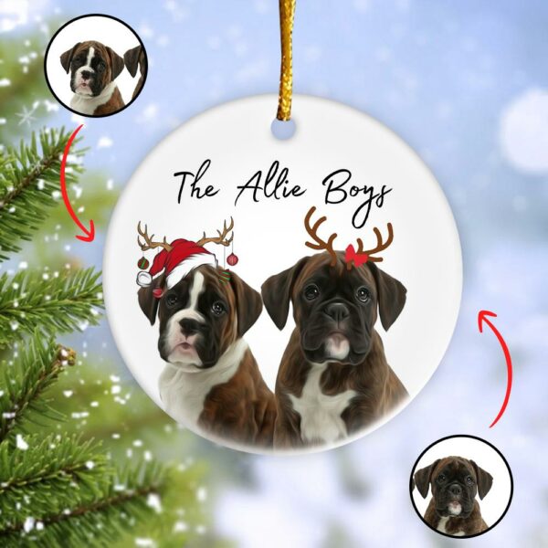 Personalized Pet Ornament Using Pet's Photo + Name - Custom Ornament Christmas Dog Ornament Personalized Dog Ornament Custom Dog vr3 - Image 2