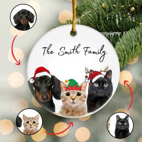 Personalized Pet Ornament Using Pet's Photo + Name - Custom Ornament Christmas Dog Ornament Personalized Dog Ornament Custom Dog vr4 - Image 3