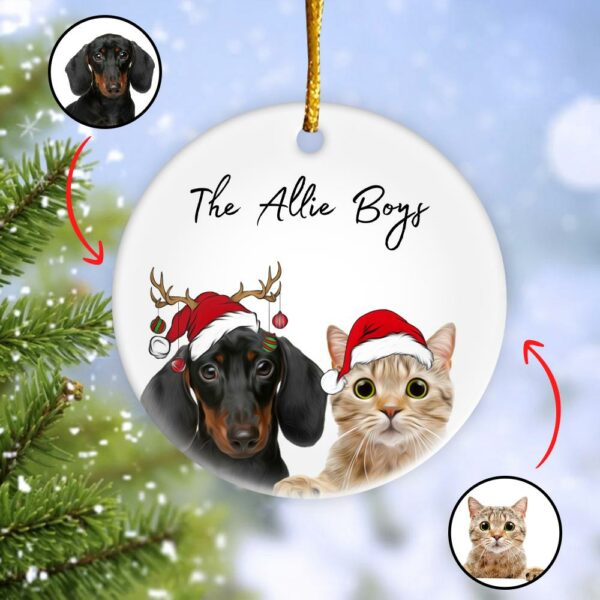 Personalized Pet Ornament Using Pet's Photo + Name - Custom Ornament Christmas Dog Ornament Personalized Dog Ornament Custom Dog vr4 - Image 2
