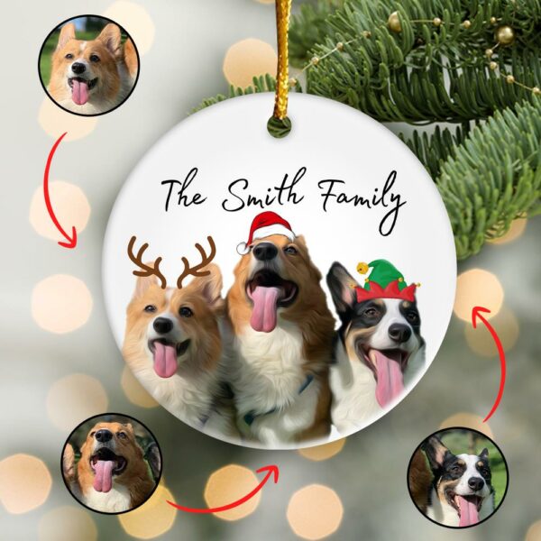 Personalized Pet Ornament Using Pet's Photo + Name - Custom Ornament Christmas Dog Ornament Personalized Dog Ornament Custom Dog vr5 - Image 2