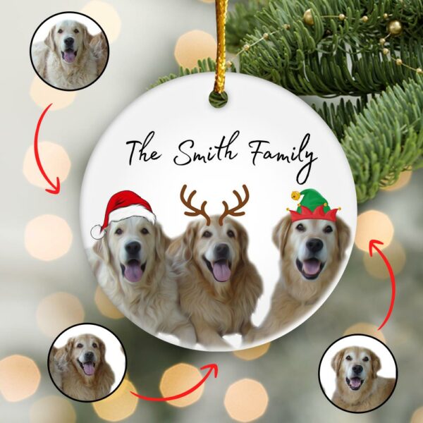 Personalized Pet Ornament Using Pet's Photo + Name - Custom Ornament Christmas Dog Ornament Personalized Dog Ornament Custom Dog vr8 - Image 3