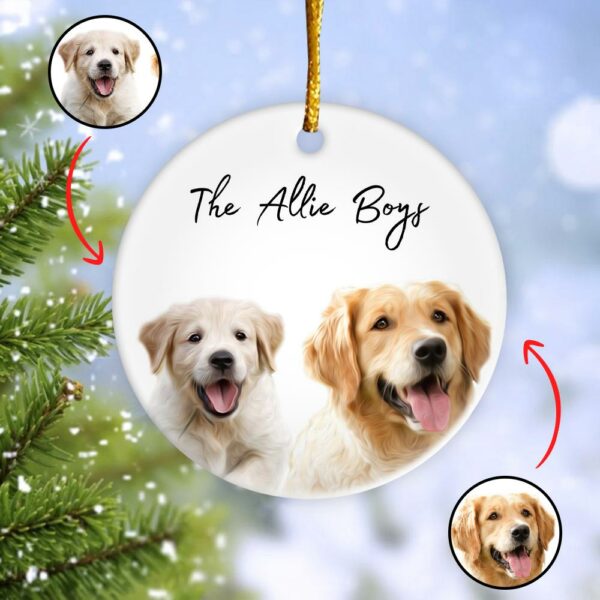 Personalized Pet Ornament Using Pet's Photo + Name - Custom Ornament Christmas Dog Ornament Personalized Dog Ornament Custom Dog vr8 - Image 2