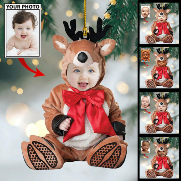 Personalized Photo Baby Christmas Ornament - Custom Gift For New Baby First Christmas Ornament - Image 10