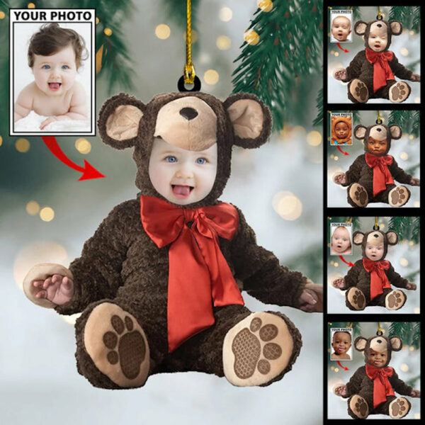 Personalized Photo Baby Christmas Ornament - Custom Gift For New Baby First Christmas Ornament - Image 3