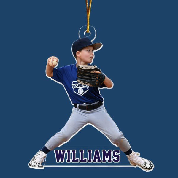 Personalized Photo Baseball Ornament - Gift For Baseball Lover - Custom Photo Baseball Kid Players - Image 5