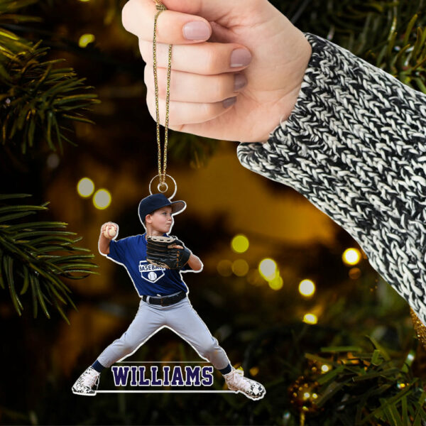 Personalized Photo Baseball Ornament - Gift For Baseball Lover - Custom Photo Baseball Kid Players - Image 6