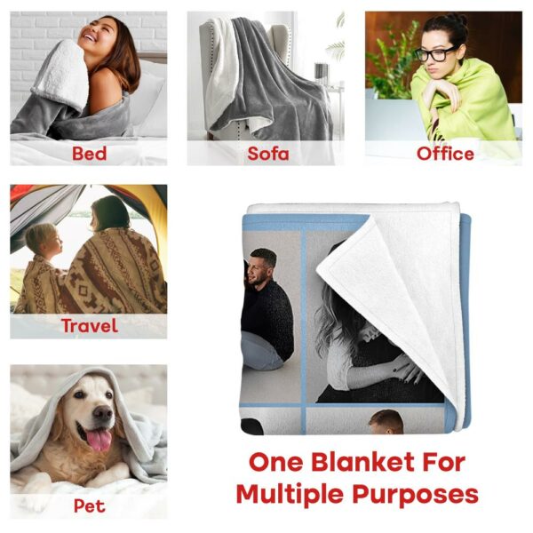 Personalized Photo Blanket, Photo Blanket with Text, Personalized Gift, Memorial Blanket, Anniversary Gift, Couples Gift, Gift for Her - Image 5