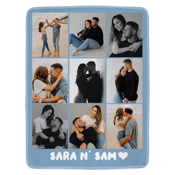 Personalized Photo Blanket, Photo Blanket with Text, Personalized Gift, Memorial Blanket, Anniversary Gift, Couples Gift, Gift for Her - Image 2