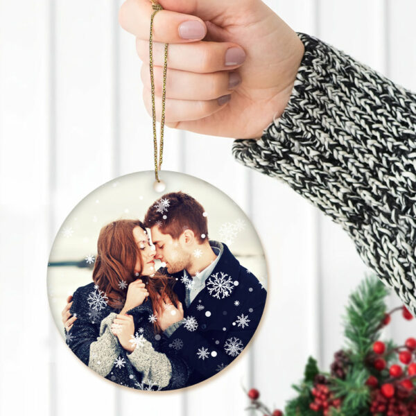 Personalized Photo Christmas Ornament - Snowflakes - Image 5