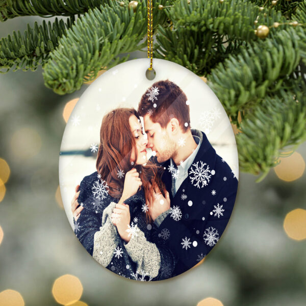 Personalized Photo Christmas Ornament - Snowflakes - Image 2