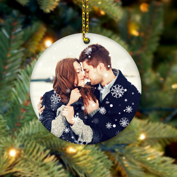 Personalized Photo Christmas Ornament - Snowflakes - Image 4