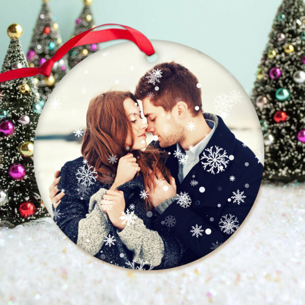 Personalized Photo Christmas Ornament - Snowflakes - Image 6