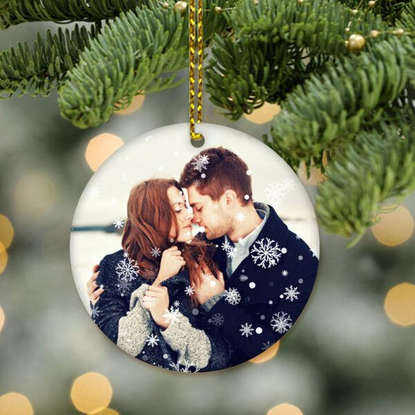 Personalized Photo Christmas Ornament - Snowflakes - Image 3
