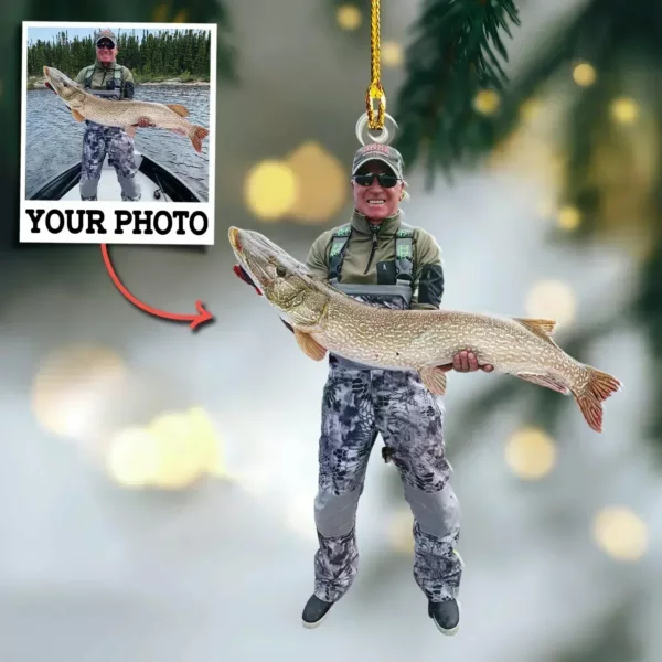 Personalized Photo Fishing Master Ornament Gift For Fishing Lovers - Custom Upload Photo Fisherman - Image 8