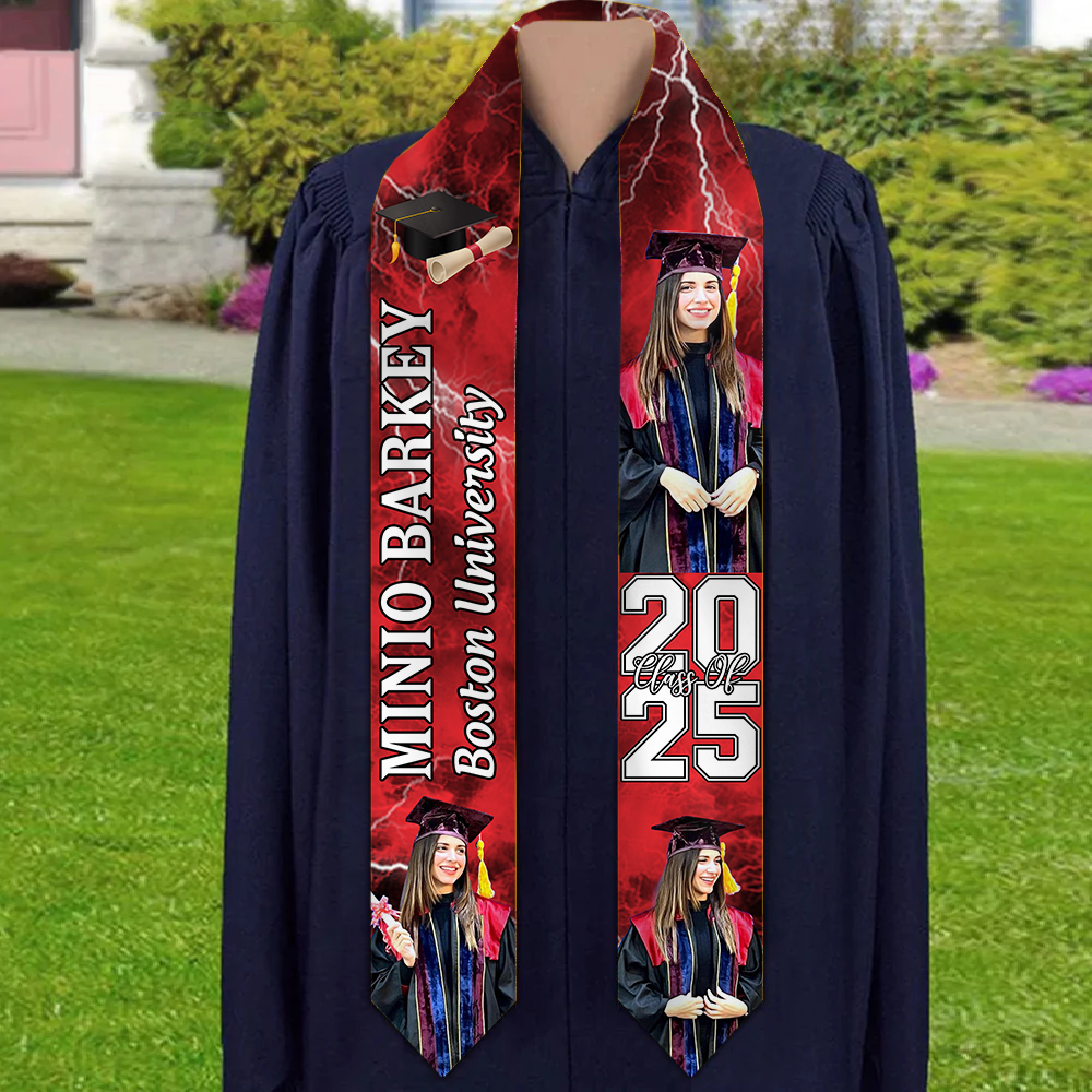 Personalized Photo Graduation Stole - Graduation Gift, Senior Gift, 2025 Graduation HA00