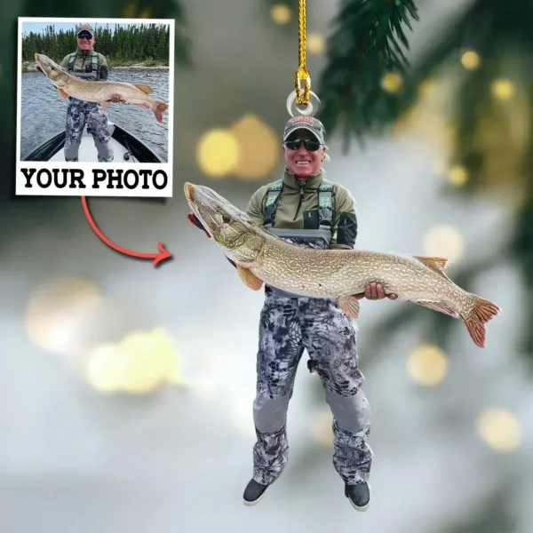 Personalized Photo Ornament Gift For Fishing Lovers - Custom Upload Photo Fisherman For Family - Image 7