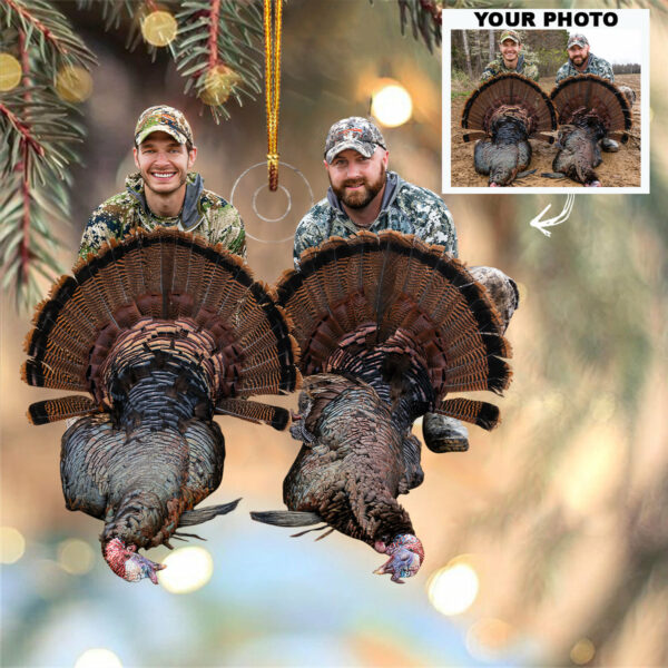 Personalized Photo Wildlife Hunting Turkey Ornament - Hunting Christmas Ornaments Gift For Hunter - Personalized Hunting Christmas Ornaments Gift For Hunting Lovers - Image 2