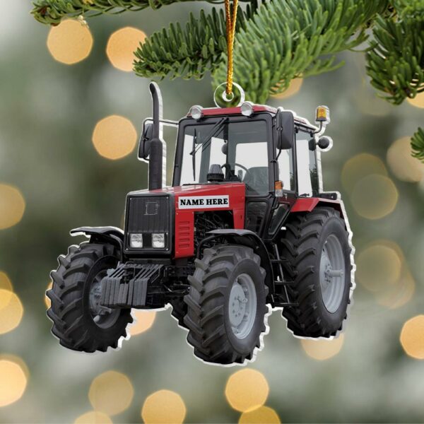 Personalized Red Tractors Ornament, Custom Name Ornament, Tractors Ornament, Farm Life Hanger, Gift For Famer, Tree Hanger, Gift For Kid - Image 2