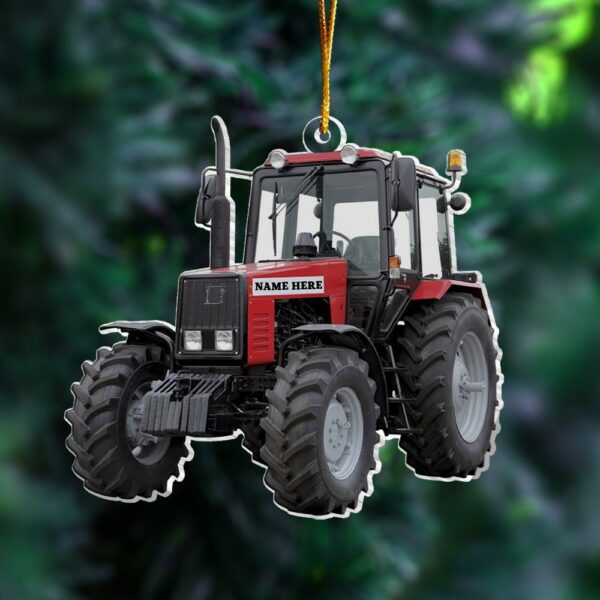 Personalized Red Tractors Ornament, Custom Name Ornament, Tractors Ornament, Farm Life Hanger, Gift For Famer, Tree Hanger, Gift For Kid - Image 3