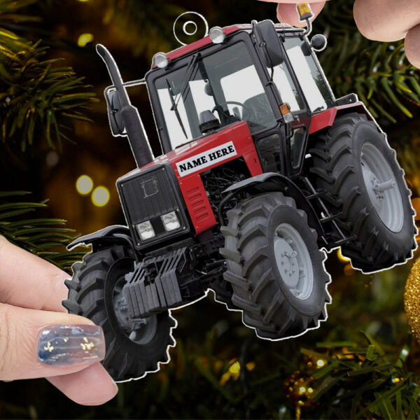 Personalized Red Tractors Ornament, Custom Name Ornament, Tractors Ornament, Farm Life Hanger, Gift For Famer, Tree Hanger, Gift For Kid - Image 6