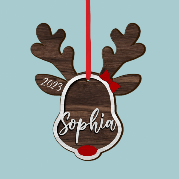 Personalized Reindeer's Family 2024 Ornament, Personalized Wooden Ornaments, Custom Christmas Gifts For Family - Image 4