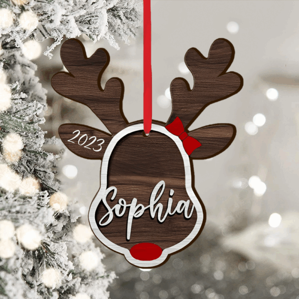 Personalized Reindeer's Family 2024 Ornament, Personalized Wooden Ornaments, Custom Christmas Gifts For Family - Image 2