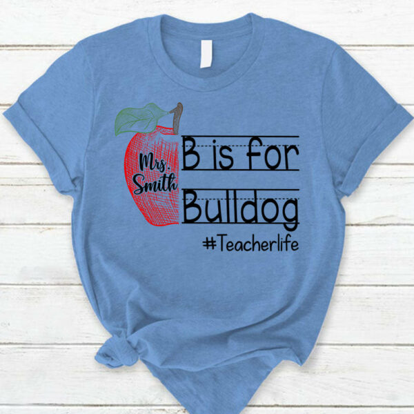 Personalized School Mascot Custom Apple Name Teacher T-Shirt K1702 - Image 6