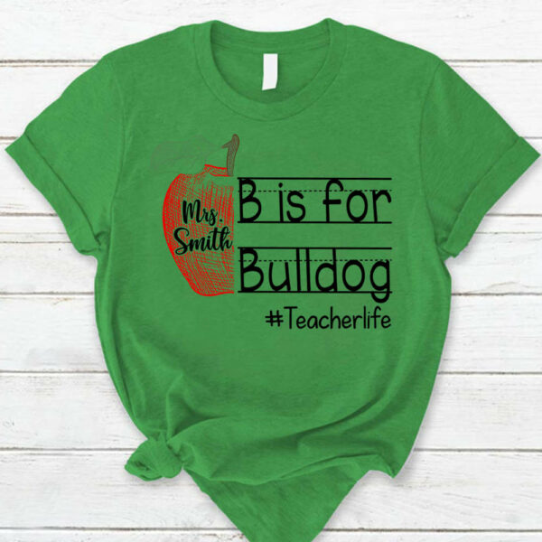 Personalized School Mascot Custom Apple Name Teacher T-Shirt K1702 - Image 7