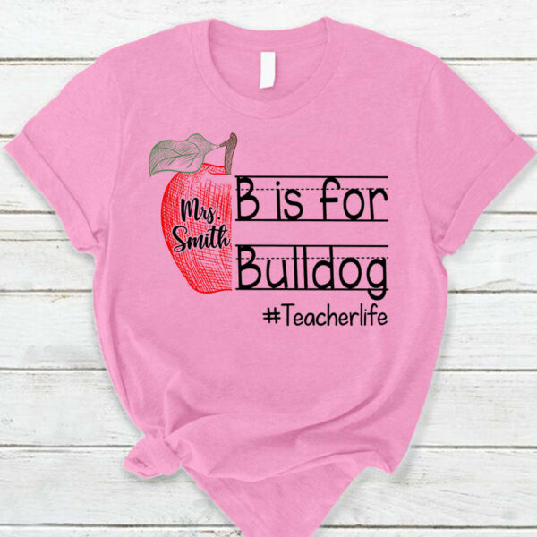 Personalized School Mascot Custom Apple Name Teacher T-Shirt K1702 - Image 8