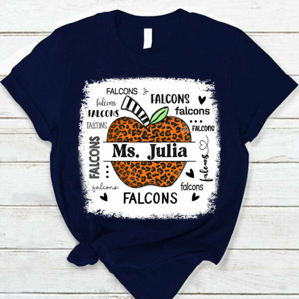 Personalized School Mascot Leopard Apple Custom Name T-Shirt Teacher Appreciation Gift - Image 10