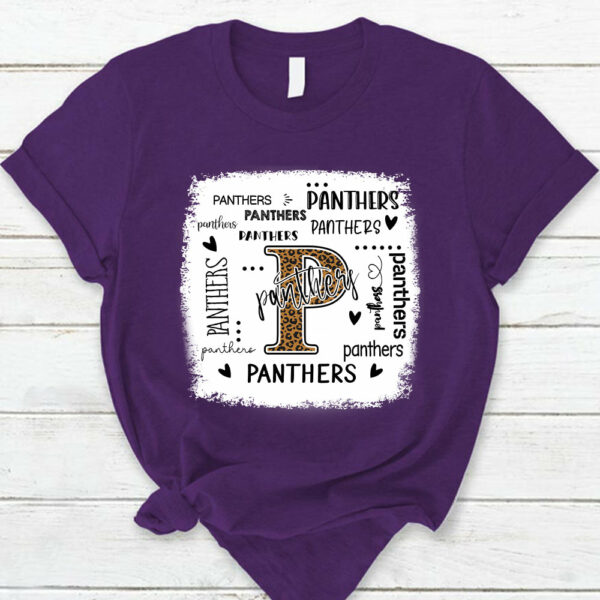 Personalized School Mascot Leopard Teacher T-Shirt - Image 10