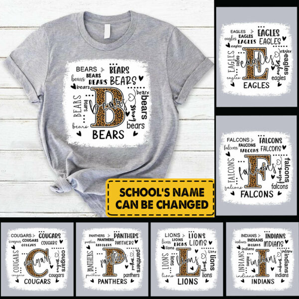 Personalized School Mascot Leopard Teacher T-Shirt