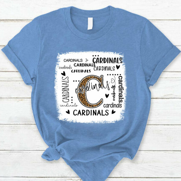 Personalized School Mascot Leopard Teacher T-Shirt - Image 2