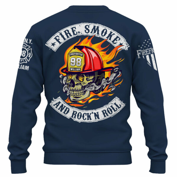 Personalized Shirt Fire, Smoke And Rock'n Roll Custom Gift For Firefighter K1702 - Image 6